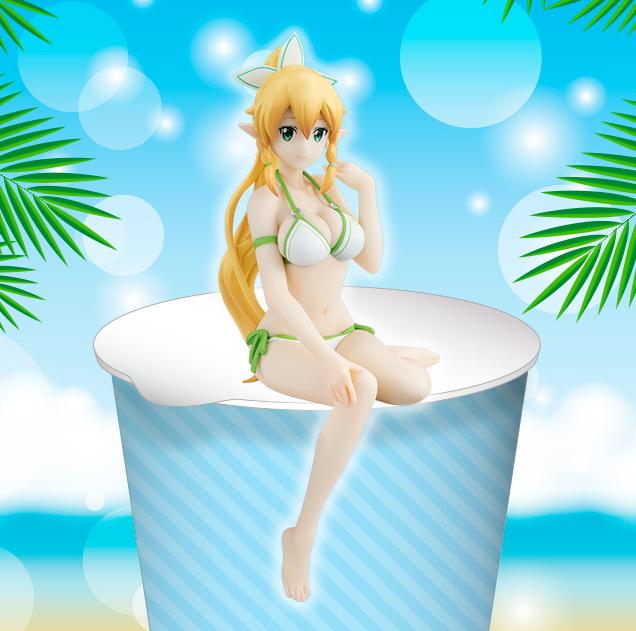 Sword Art Online Ordinal Scale Leafa Cup Noodle Lid Topper Stopper Prize Figure SAO