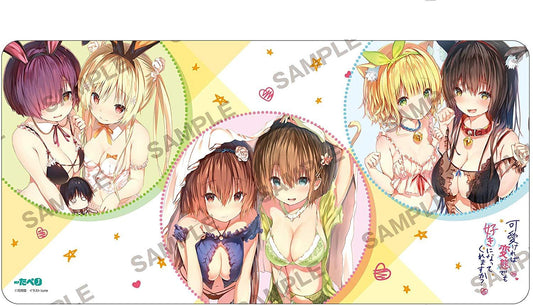 Hensuki Girls castCharacter Rubber Playmat