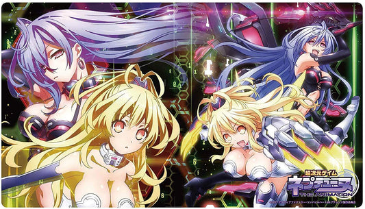 Hyperdimension Neptunia Pururut Iris Heart & Peashy Yellow Heart Character Rubber Playmat Vol.38