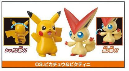 Pokemon Pikachu and Victini 3" Black White Character Figure Toy