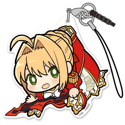 Fate/Extella Link Red Saber Nero Claudius Tsumamare Pinch Character Acrylic Mascot Strap