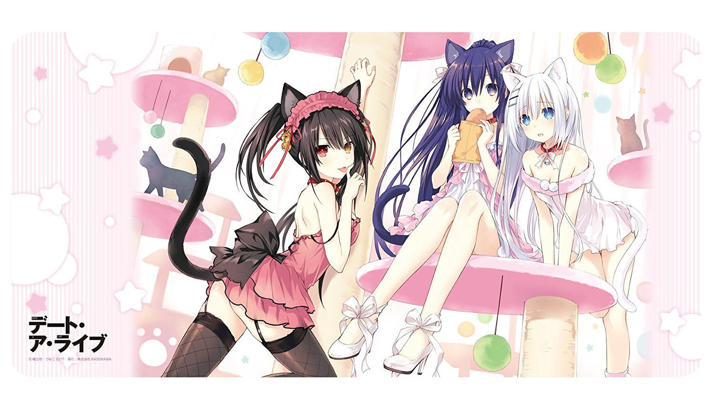 Date A Live My Only Cat Cafe Ver. Kurumi Origami Tohka Rubber Play Mat