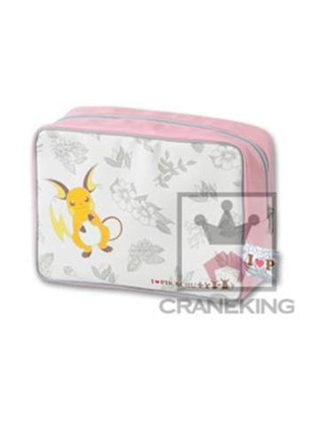 Pokemon I Love Pikachu Raichu Pink Character UFO Prize Zipper Pouch