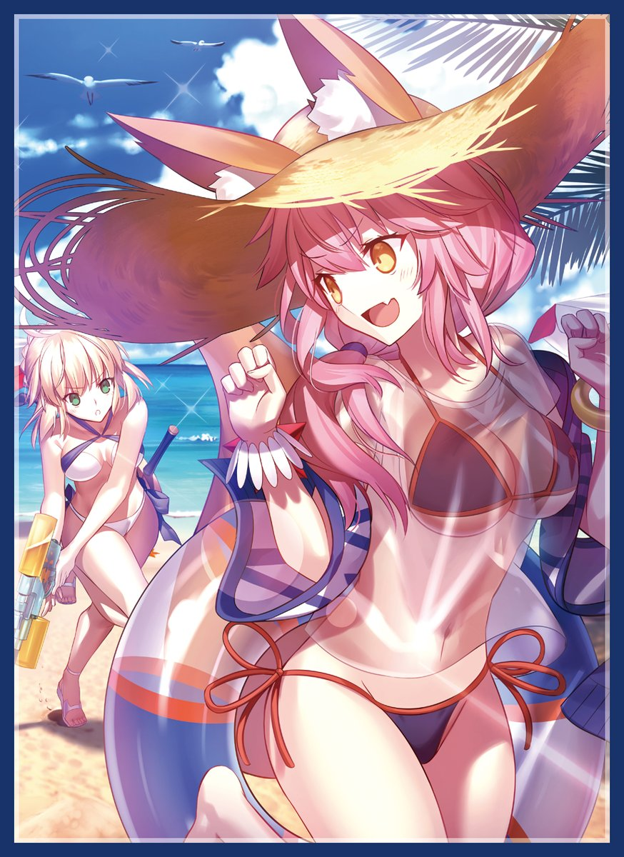 C1?13 Fate Grand Order Archer Altria & Lancer Tamamo Doujin Character Sleeves FGO