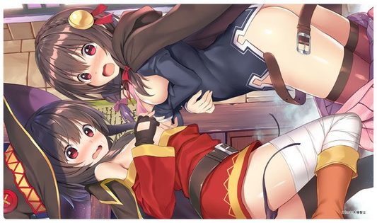 C96 Konosuba Megumin and Yunyun Circle Cluster Doujin Rubber Playmat