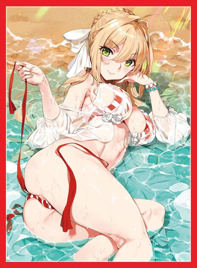 C96 Fate Grand Order Nero Caster Swimsuit Beach Ver. Circle Midnight Blue Doujin Character Sleeves